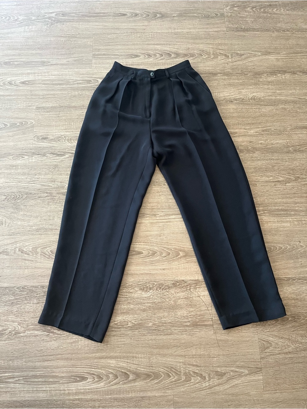 Rena Rowan Essentials Black Dress Pants Womens 10 Black Pleated HighRise Tapered